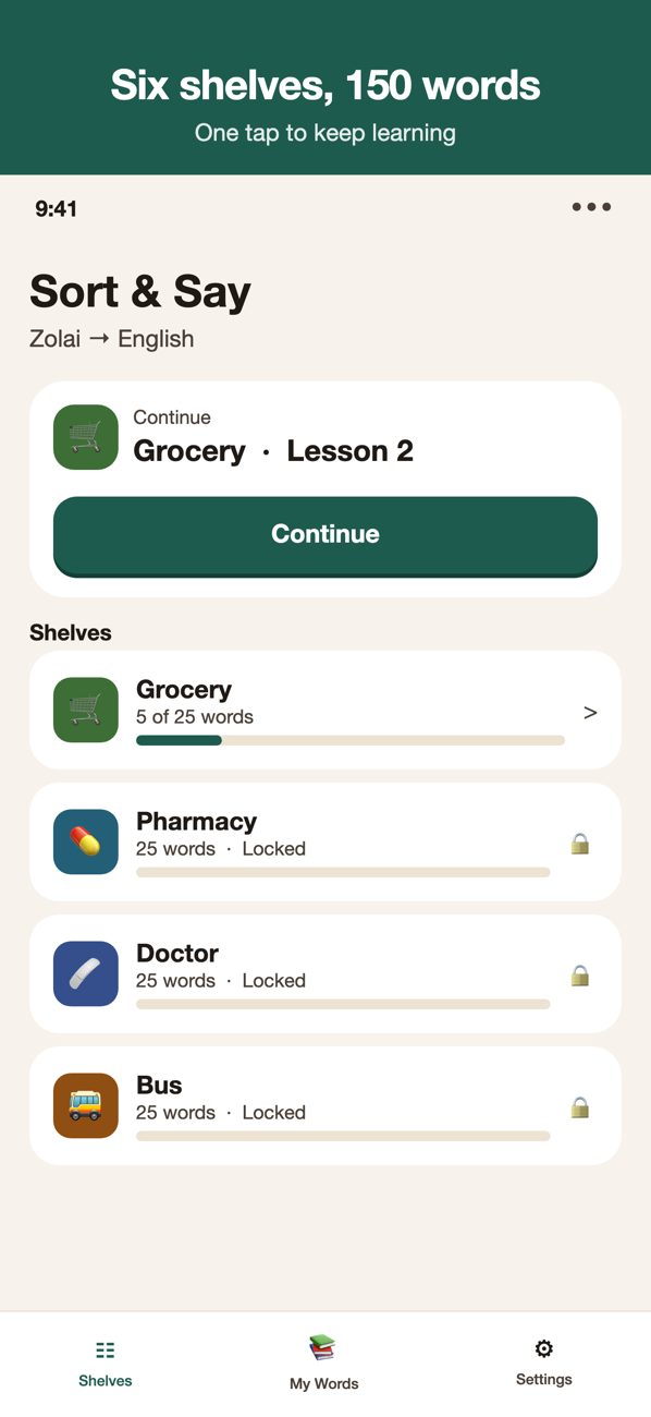 Sort & Say: hear the word in Zomi and English